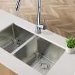 Diamond Titan Sink Kit with Equal Double Bowls, Undermount Installation, Magnetic Accessories Kit, and Drain Kit