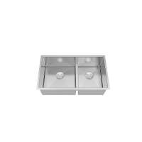 33-in x 19-in x 10-in 16 Gauge 60/40 Double Bowls, Undermount Stainless Steel Kitchen Sink with Low Divide