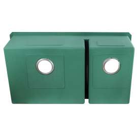 35.5-in x 19-in x 10-in 16 Gauge 60/40 Double Bowls, Undermount Stainless Steel Kitchen Sink with Low Divide