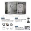 31.5-in x 18.5-in x 10-in 14 Gauge 60/40 Double Bowls, Undermount Stainless Steel Kitchen Sink