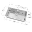 16 Gauge Super Single Undermount Stainless Steel Sink Bowl 35