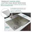 Diamond Sink Kit with Single Bowl, Micro Dual Mount Installation, with Magnetic Accessories Kit, and Drain Kit