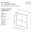 Semi-frameless bypass shower door with a champagne bronze frame and a clear glass texture with Riley handles 56-60-in W x 80-in H