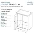 FBPT607008F-S-MB Frederick 57.75-59 in. W x 70 in. H Semi-Frameless Bypass Shower Door in Matte Black with Frosted Glass