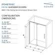 Irene IPD487610C-R-PC Semi-frameless pivot shower door in polished chrome frame finish with smooth glass texture 44-in to 48-in W x 76-in H