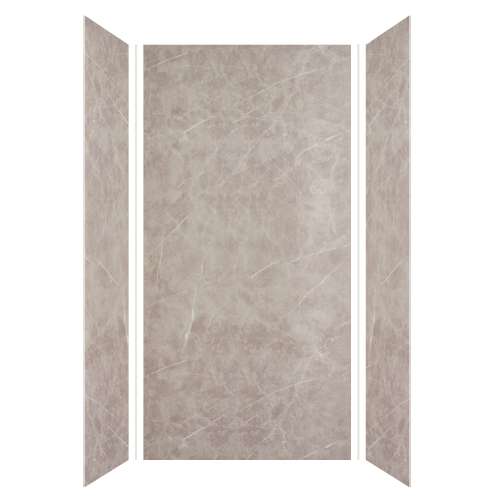 Silhouette 48-in x 36-in x 96-in Glue to Wall 3-Piece Shower Wall Kit, Brown Stone