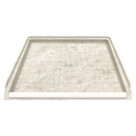 Solid Surface 39-in x 38-in Barrier Free Shower Base with Center Drain