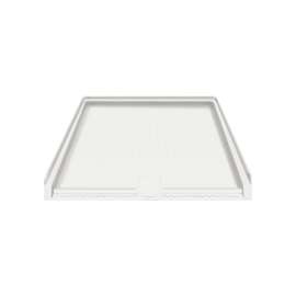 39.5 x 37.75 Solid Surface Barrier Free Shower Base with Trench Drain in White