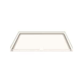 63.5 x 37.75 Solid Surface Barrier Free Shower Base with Trench Drain in White