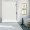 FLU6032R-31 Linear 60-in W x 32-in L Rectangular Alcove Concealed End Drain Shower Base with Right Hand Drain in White