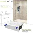 FLU6032R-32 Linear 60-in W x 32-in L Rectangular Alcove Concealed End Drain Shower Base with Right Hand Drain in Cameo