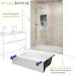 FLU6032R-39 Linear 60-in W x 32-in L Rectangular Alcove Concealed End Drain Shower Base with Right Hand Drain in Grey