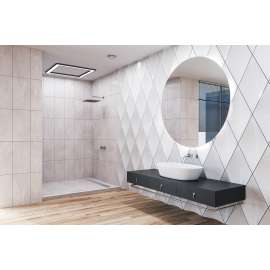 FTT6036L Ready to Tile 60-in L x 36-in W Shower Base with Left Hand Drain in Dark Grey