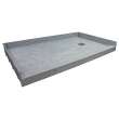 FTT6034R Ready to Tile 60-in L x 34-in W Shower Base with Right Hand Drain in Dark Grey