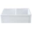 33-in x 20-in x 10-in Double Equal Bows with l Reversible (Roman/Plain) Front, Farmhouse Fireclay Kitchen Sink, Undermount Installation, in White