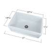 30-in x 20-in x 10-in Super Single Bowl with Reversible (Frenchd/Plain) Front, Farmhouse Fireclay Kitchen Sink, Undermount Installation, in White with Grid, Strainer, Installation Kit