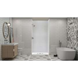FZS4836C-31-M Trimslate 48-in L x 35.5-in W Zero Threshold Center Drain Shower Base, White