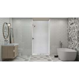 FZS4836C-39 48-in L x 35.5-in Shower Base with Zero Threshold and Center Drain in Grey