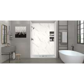 FZS6032C-39 60-in L x 31.5-in Shower Base with Zero Threshold and Center Drain in Grey