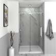 Irene IPD487610C-S-PC Semi-frameless pivot shower door in polished chrome frame finish with smooth glass texture 44-in to 48-in W x 76-in H