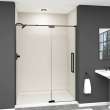 Irene IPD607610C-R-MB Semi-frameless pivot shower door in matte black frame finish with smooth glass texture 56-in to 60-in W x 76-in H