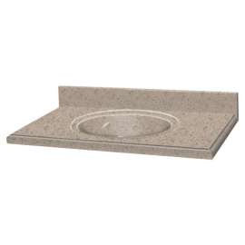 ITBC2522 Decor 25-in x 22-in Solid Surface Single Bowl Vanity Top