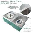 KKM-DTDE332210-M Diamond Sink Kit with Equal Double Bowls, Micro Dual Mount Installation, Magnetic Accessories Kit, and Drain Kit