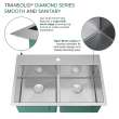 KKM-DTDE332210-M Diamond Sink Kit with Equal Double Bowls, Micro Dual Mount Installation, Magnetic Accessories Kit, and Drain Kit