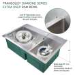 KKM-DTDO332210-M Diamond Sink Kit with 60/40 Double Bowls, Micro Dual Mount Installation, Magnetic Accessories Kit, and Drain Kit