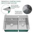 KKM-DTDO332210-M Diamond Sink Kit with 60/40 Double Bowls, Micro Dual Mount Installation, Magnetic Accessories Kit, and Drain Kit
