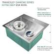 Diamond KKM-DTSB232210 Diamond Sink Kit with Single Bowl, Micro Dual Mount Installation, Magnetic Accessories Kit, and Drain Kit