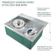 Diamond Sink Kit with Single Bowl, Micro Dual Mount Installation, Magnetic Accessories Kit, and Drain Kit