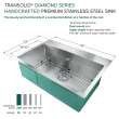Diamond Sink Kit with Single Bowl, Micro Dual Mount Installation, with Magnetic Accessories Kit, and Drain Kit