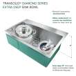 Diamond Sink Kit with Single Bowl, Micro Dual Mount Installation, with Magnetic Accessories Kit, and Drain Kit