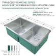 Diamond Sink Kit with Equal Double Bowls, Undermount Installation, Magnetic Accessories Kit, and Drain Kit