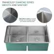 Diamond Sink Kit with Equal Double Bowls, Undermount Installation, Magnetic Accessories Kit, and Drain Kit