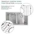 Diamond Titan Sink Kit with Equal Double Bowls, Undermount Installation, Magnetic Accessories Kit, and Drain Kit