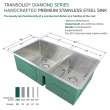 Diamond Sink Kit with 60/40 Double Bowls, Undermount Installation, Magnetic Accessories Kit, and Drain Kit