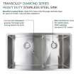 Diamond Sink Kit with 60/40 Double Bowls, Undermount Installation, Magnetic Accessories Kit, and Drain Kit