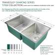 Diamond Titan Sink Kit with 60/40 Double Bowls, Undermount Installation, Magnetic Accessories Kit, and Drain Kit