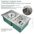Diamond Titan Sink Kit with 60/40 Double Bowls, Undermount Installation, Magnetic Accessories Kit, and Drain Kit