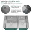 Diamond Titan Sink Kit with 60/40 Double Bowls, Undermount Installation, Magnetic Accessories Kit, and Drain Kit