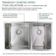 Diamond Titan Sink Kit with 60/40 Double Bowls, Undermount Installation, Magnetic Accessories Kit, and Drain Kit
