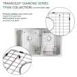 Diamond Titan Sink Kit with 60/40 Double Bowls, Undermount Installation, Magnetic Accessories Kit, and Drain Kit