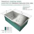 Diamond Sink Kit with Single Bowl, Undermount Installation, Magnetic Accessories Kit, and Drain Kit