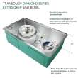 Diamond Sink Kit with Super Single Bowl,  Undermount Installation, Magnetic Accessories Kit, and Drain Kit