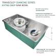 Diamond Sink Kit with Super Single Bowl, Undermount Installation, Magnetic Accessories Kit, and Drain Kit