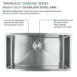 Diamond Sink Kit with Super Single Bowl, Undermount Installation, Magnetic Accessories Kit, and Drain Kit