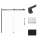 Madeline MBDT606008C-J-MB Frameless sliding shower door with fixed panel in matte black with clear glass texture and Justin handles