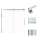 Madeline MBDT606008C-J-PC Frameless sliding shower door with fixed panel in polished chrome with clear glass texture and Justin handles